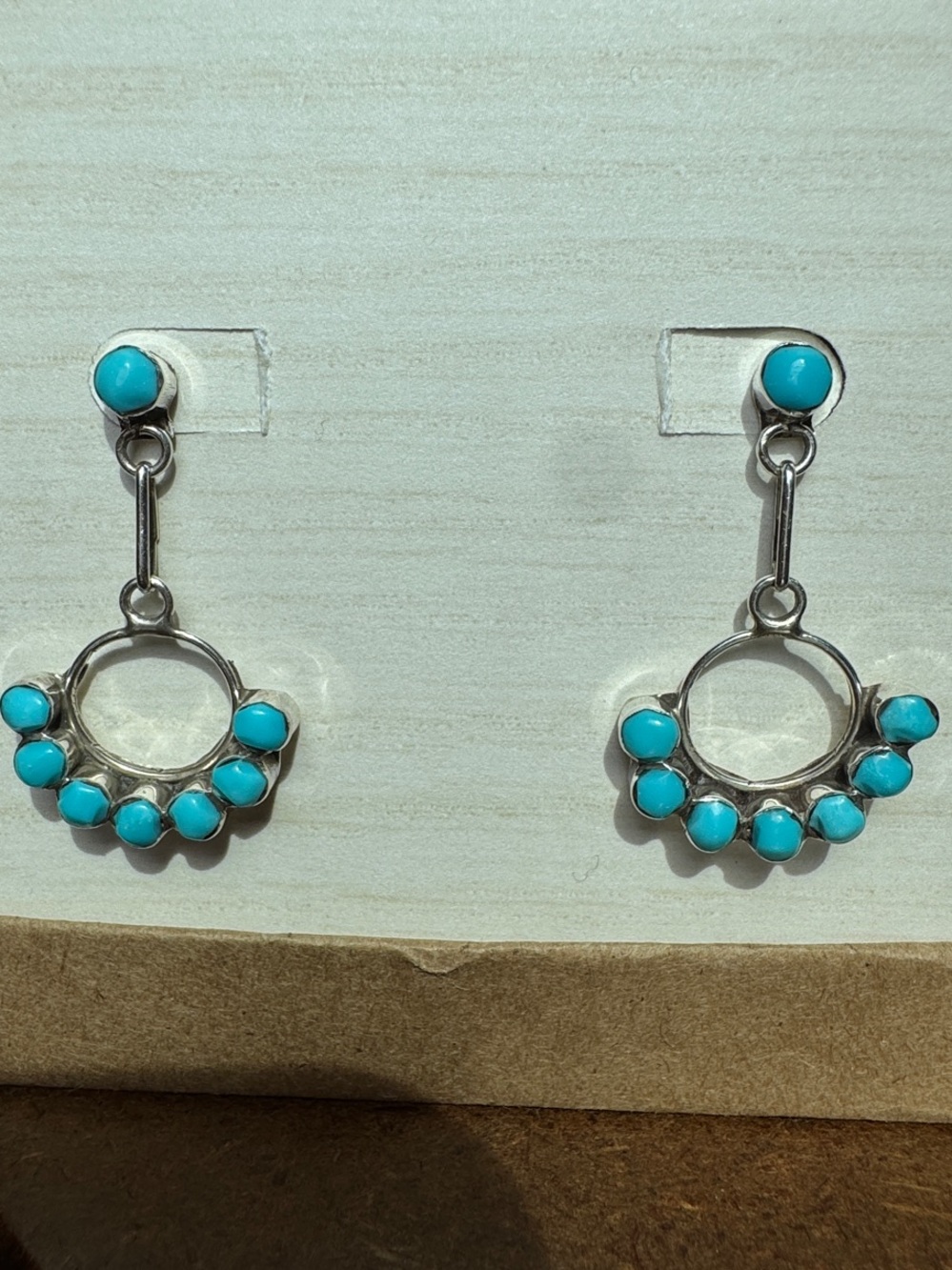 Sterling SilverTurquoise Bead Circle Drop Earrings - Women Jewelry